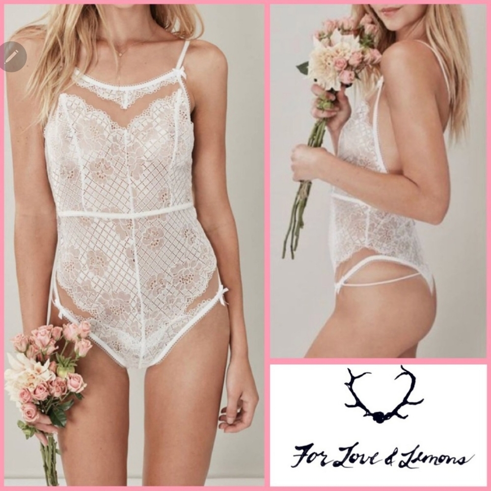 🍋For Love and Lemons Daffodil Lace Bodysuit